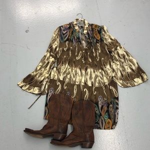 UMGEE style tunic Brown and cream EUC L